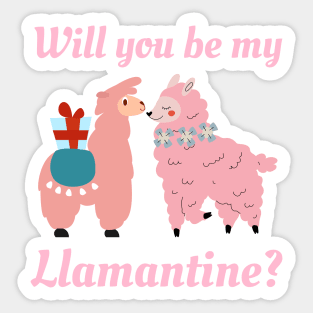 Will You Be My Llamentine Sticker